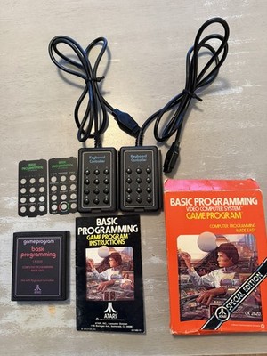 Atari 2600 Basic Programming Complete In Box Original Overlays Keyboard CIB