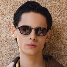 Men Women Small Square Sunglasses Polarized UV400 Driving Black Glasses