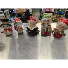 Homeco BUSY ELFS AND SNOWMEN FAMILY,  two individual complete sets, 4in decore