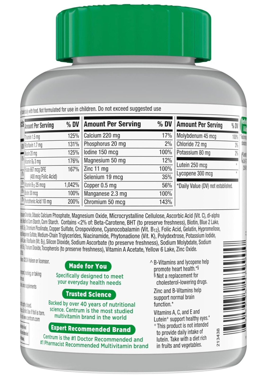 2 pk Centrum Silver Multivitamin for Adults 50 Plus 220 Count Heart/Brain Health