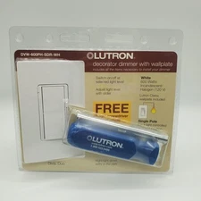 Lutron DIVA DUO Dimmer Switch 600W White DVW-600PH w/Free 6-in-1 Screwdriver