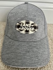 NWT Land Rover Gray Rubber Emblem Logo Baseball Cap Hat One Size Adjustable