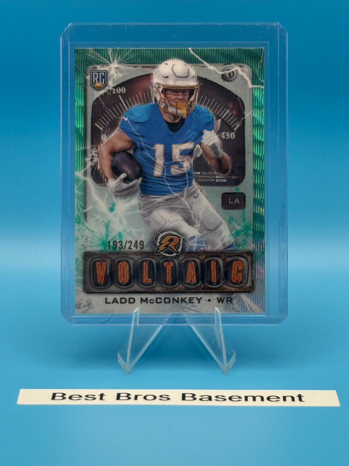 2024 Topps Resurgence Football Ladd Mcconkey Voltaic Aqua Wave 193/249 Rookie