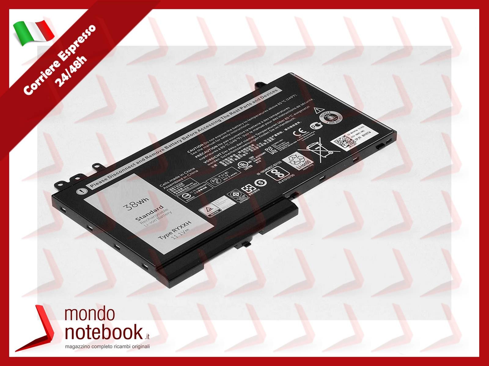 DS Batteria CoreParts 11.1V 38Wh 3400mAh per Notebook DELL RYXXH 0RYXXH - Immagine 18