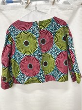 Ladies Contemporary African Wax Print Jacket, Colorful, XL