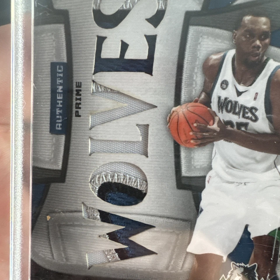 2009-10 Certified Al Jefferson T Wolves  3color Prime Logo Patch /10 Game Used - image 2 of 4