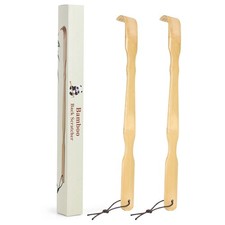 YIMICOO 2 Pack Wooden Bamboo Back Scratcher, 17 Inch Long Handle Back Scratchers