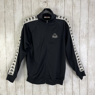 Kappa Track Jacket Men s M Black Full Zip Sleeve Hit Y2K Pockets