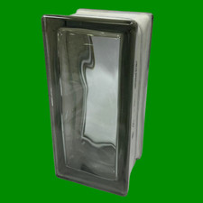 Black Wavy Glass Half Brick/Block 190mm x 90 x 80 Architectural Wall Rectangle