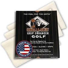 3 PACK - Gorilla Gold Golf Grip Enhancer Tacky Towel - Softball Baseball Tennis