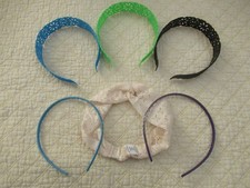 Headband Assortment 8 Accessories; Black, Purple, Blue, Green, Beige 