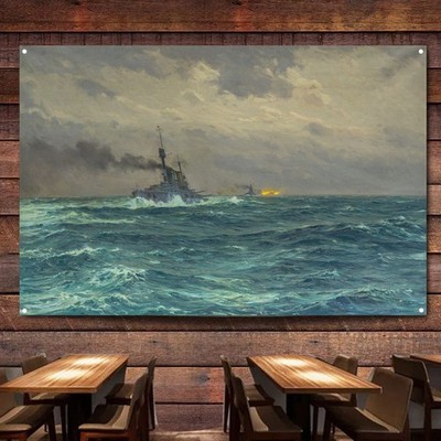 The German Fleet in the Battle of Jutland 1916 Poster Flag Tapestry Wall Charts