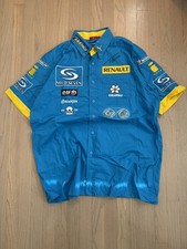 2006 F1 Renault Fernando Alonso Formula One Team Button Up Shirt XL Signed