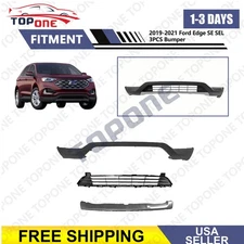 3 Pcs Front  Lower Bumper Set For 2019-2021 Ford Edge SE SEL Plus Titanium