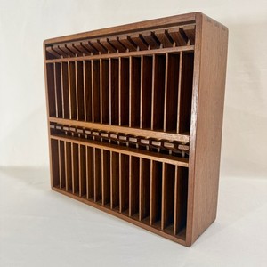 Kalmar Designs Vintage MCM Teak 30 Cassette Tape Organizer w/ Pop Out Ejectors 