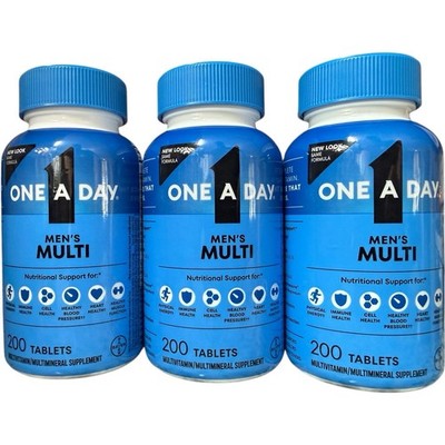 (3) One a Day Mens Complete Healthy Multivitamin Supplement 200 Tablets 06/2027