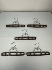 Vintage Lot of 5 Tamor Type Plastic Clamp Hangers Pants Skirts Trouser AA