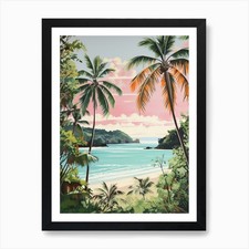 A Canvas Painting Of Anse Lazio, Pr Framed Wall Art Poster Canvas Print Picture