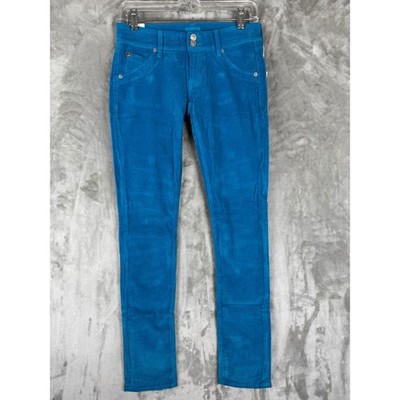 NWT HUDSON Collin Skinny Corduroy Pants Teal Blue Size 24 High Rise