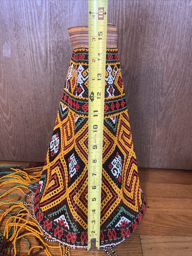 Vintage MCM Torajan Hand Beaded Hanging Lamp Shades Ritual Canopy "Kandaure" - Picture 14 of 16