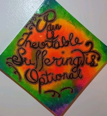 Pain Is Inevitable, Suffering Is Optional Self-healing Quote Painting Blacklight
