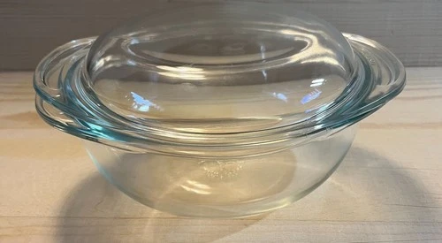 Mint | Vintage PYREX 1 QT Casserole Dish with Lid | Clear Glass