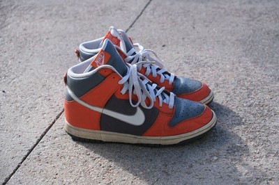Vintage Nike Dunk High. Orange Grey. Men s Size 10.