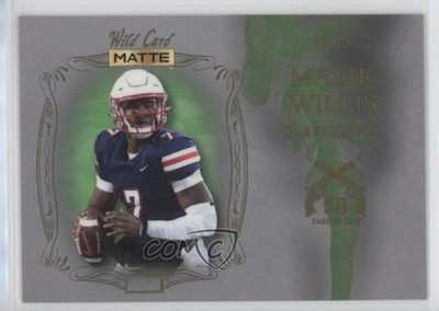2022 MATTE Smoking Guns Silver - Green Smoke 15/75 Malik Willis Rookie RC 2b2