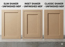 Premium MDF Cabinet Doors - Slim, Inset Classic Shaker Styles Unfinished