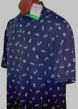 MENS Golf s/s Moisture WICKING, Stretch CHAPS POLO sz L NAUTICAL-NAVY
