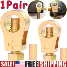 Pure Copper Car Battery Terminal Clamps Positive Negative Cable Connectors Wire