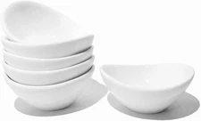 Soy Sauce Dish - Dipping Bowls Set, White Porcelain Dipping Bowls/Dishes for Soy