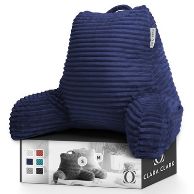  Backrest Reading Pillow,Shredded Memory Foam Bed Rest Pillow,Medium,Navy Blue