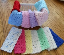 Dollhouse Miniature Hand Crochet Baby Afghan / Blanket (1) ~ Choose Color