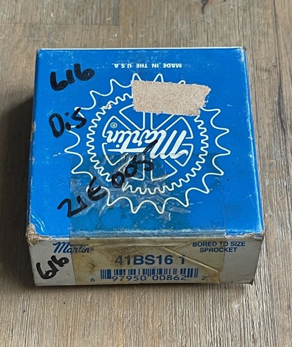 MARTIN 41BS16 1" BORE ROLLER CHAIN SPROCKET 16 TEETH NEW - Picture 2 of 4