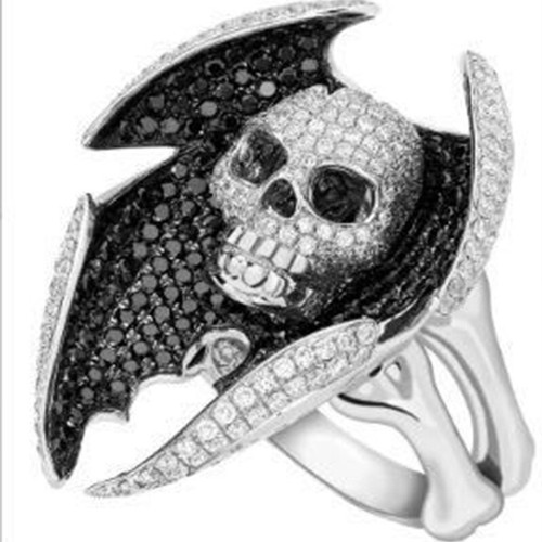 Mechanical Skull Ring Fashion Cool Kirsite Interest Size 6-10 Gift Inlaid Ring - Bild 8 von 37