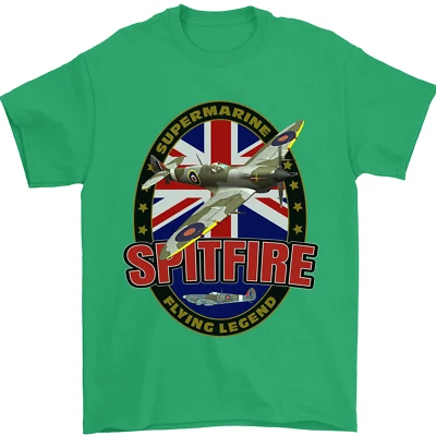 Camiseta Para Hombre Supermarine Spitfire Flying Legend 100% Algodón - Imagen 1 de 4