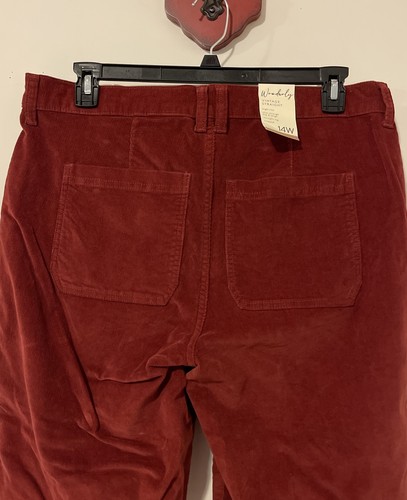 Wunderbare Damen 14W rot Cord Vintage-gerade Baumwolle Stretch Hose Neu mit Etikett A6263 - Bild 7 von 8