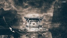 Landscape china mountains lake art asia Custom Gaming Mat Desk