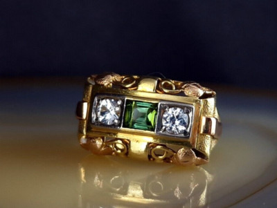 Ring Gold 750 Peridot Topas 17,5 mm - extravagant & strahlend schön Aurum 