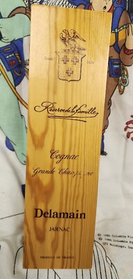 Box Empty Delamain Champagne Cognac Wood Metal Golden Jarnac France