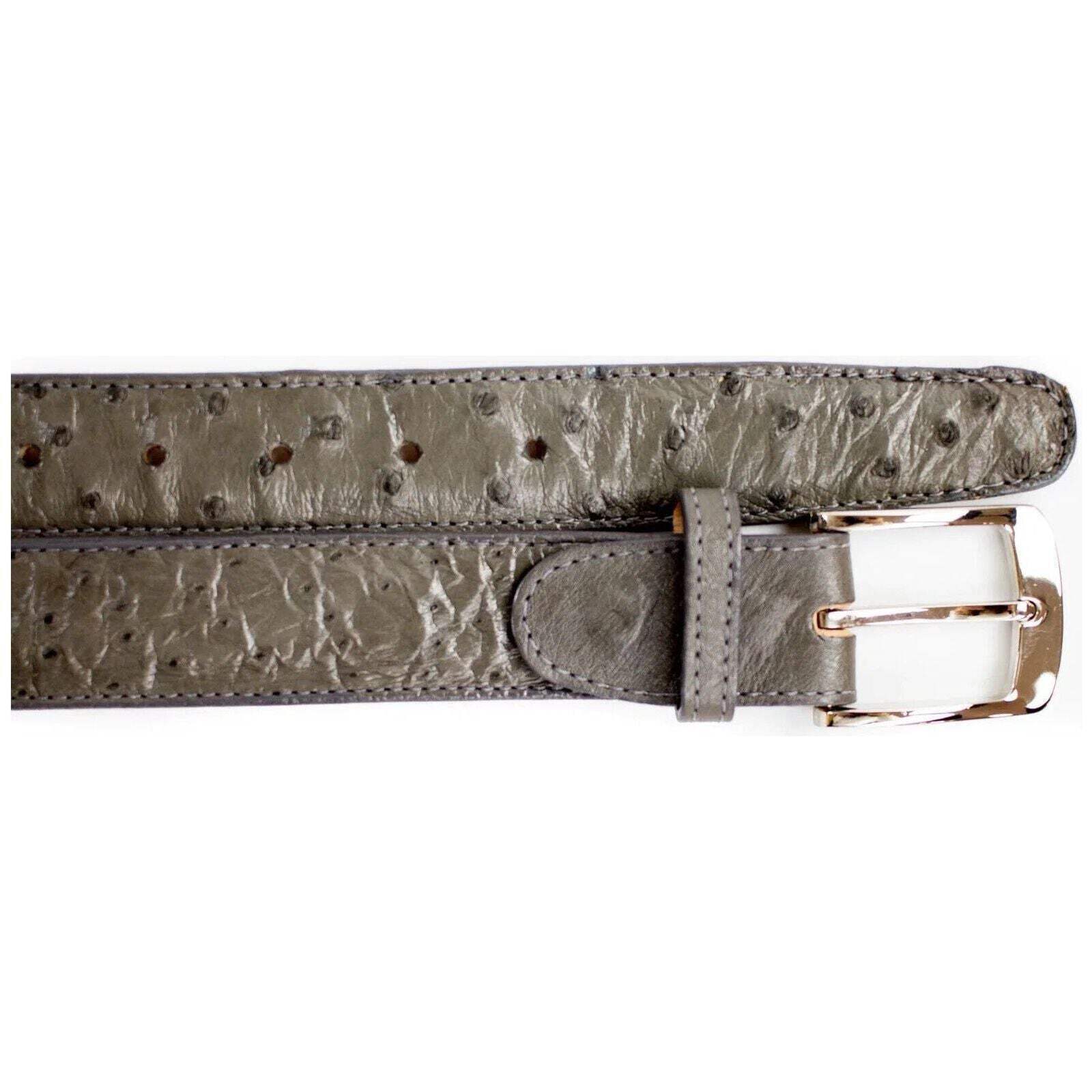 Мужской пояс Belvedere из натурального страусиного пера до размера 44 2001 Серый 60590₽