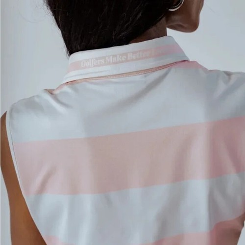 Fore All Club Moore Pink Stripe Polo NWT XL - Picture 3 of 6