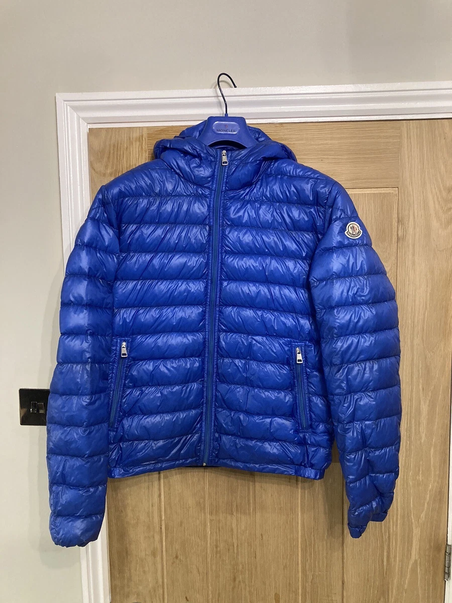 Moncler Blue Hooded Jacket Coat Size 3 (UK 40) | eBay