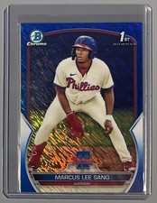 2023 Bowman Chrome Marcus Lee Sang 1st Blue Shimmer Refractor 122/150 Phillies