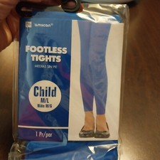 Cobalt Blue Child Size M / L up to 85lbs Footless Blue Tights for Halloween