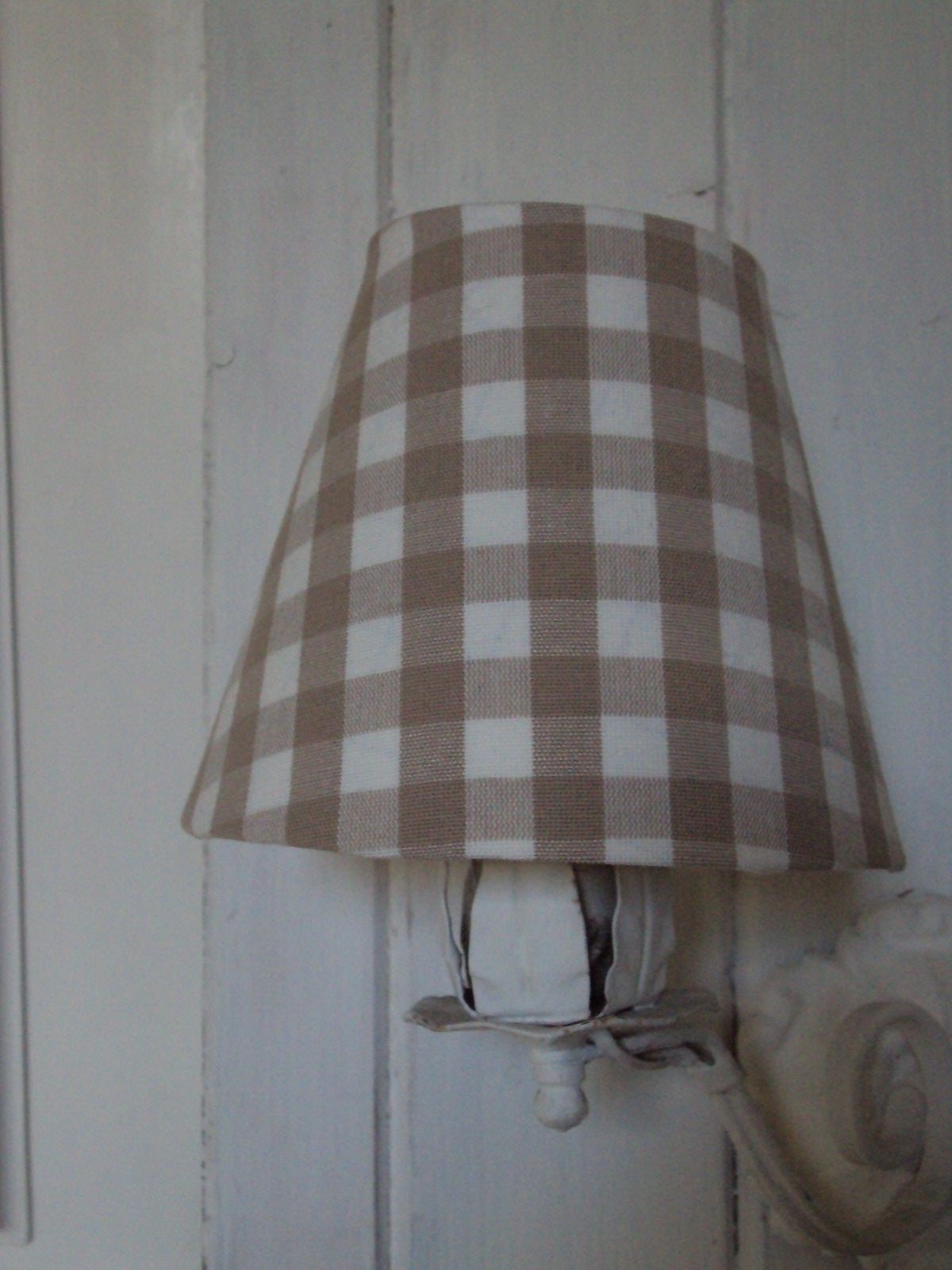 **LAURA ASHLEY **CANDLE LAMPSHADES **BLUE CHAMBRAY GINGHAM COUNTRY