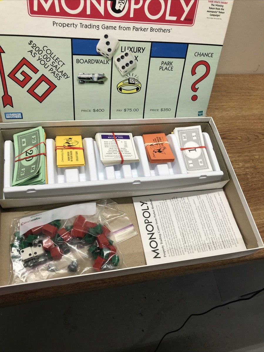 MONOPOLY 1999 Board Game With Original Money Bag Winning Token