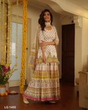 INDIAN DESIGNER PRINTED SUIT WITH PALZO AND DUPATTA WITH PRINTED LACE WORK