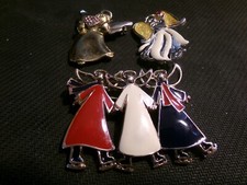 Spilla Angelo Spille (3) Unica-Grande Pattinaggio su Ghiaccio + Strass Cuori Multicolore